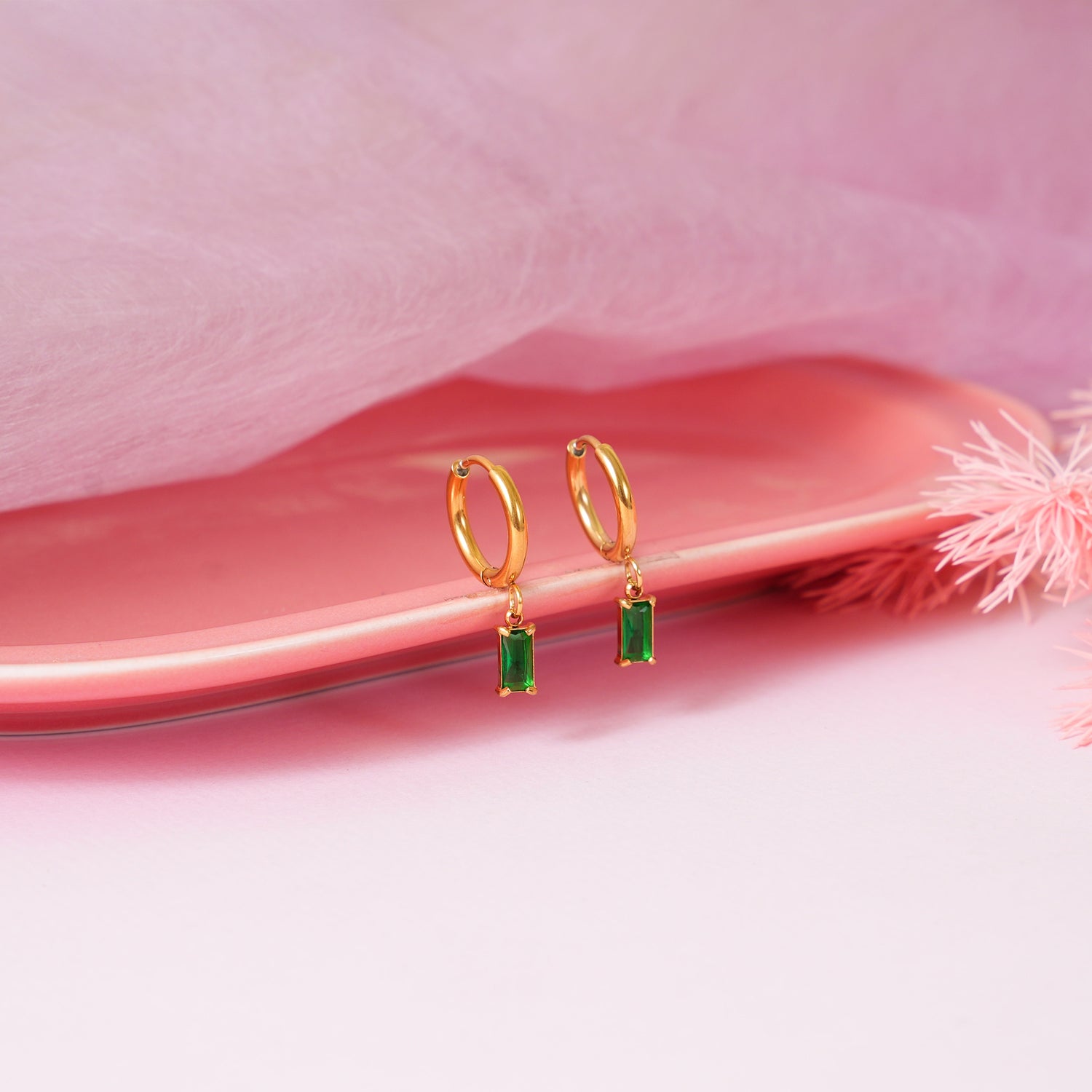 18K Gold Plated Emerald Whisper Jewellery Set