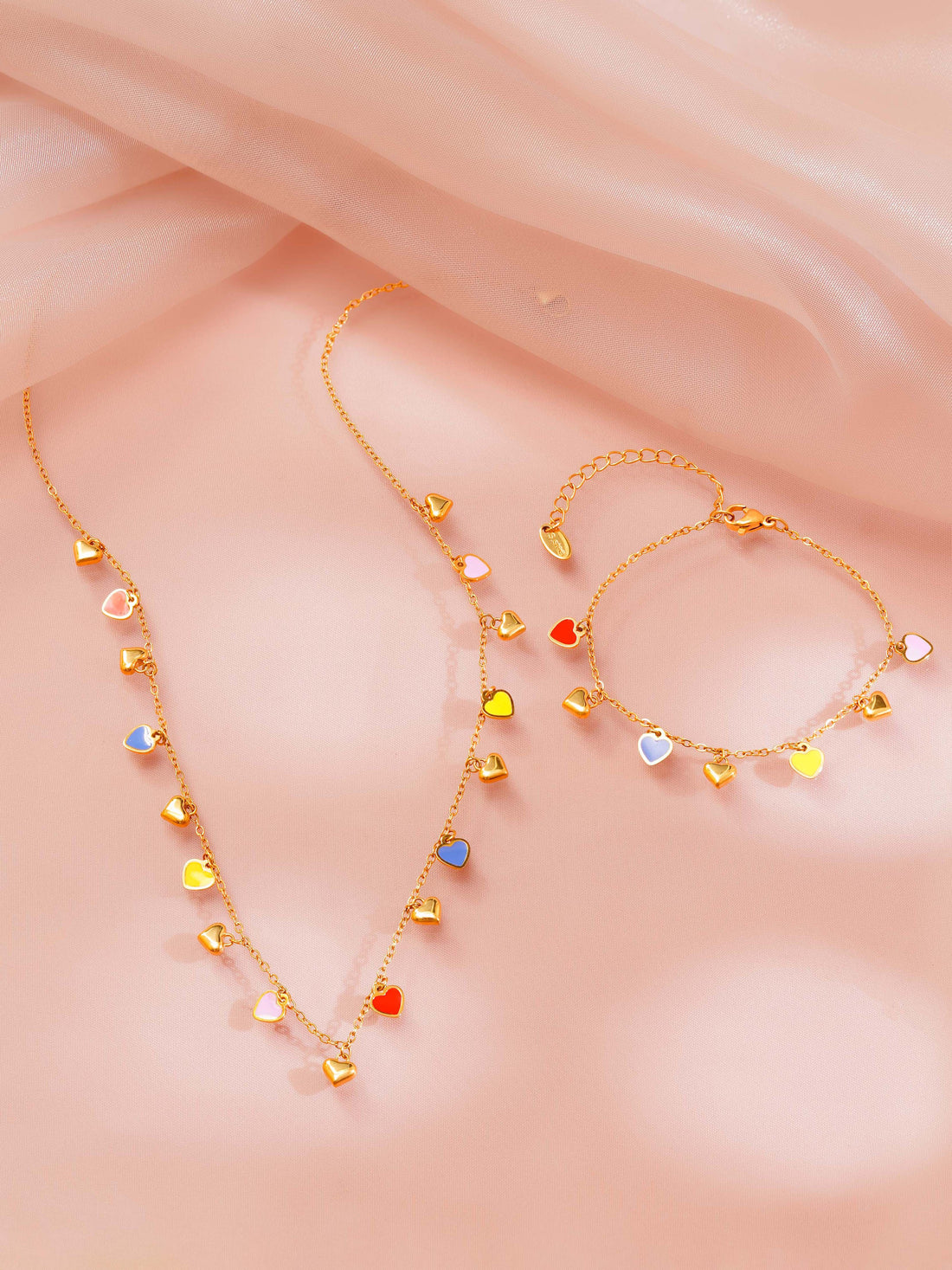 Multicolour Heart Charm Set