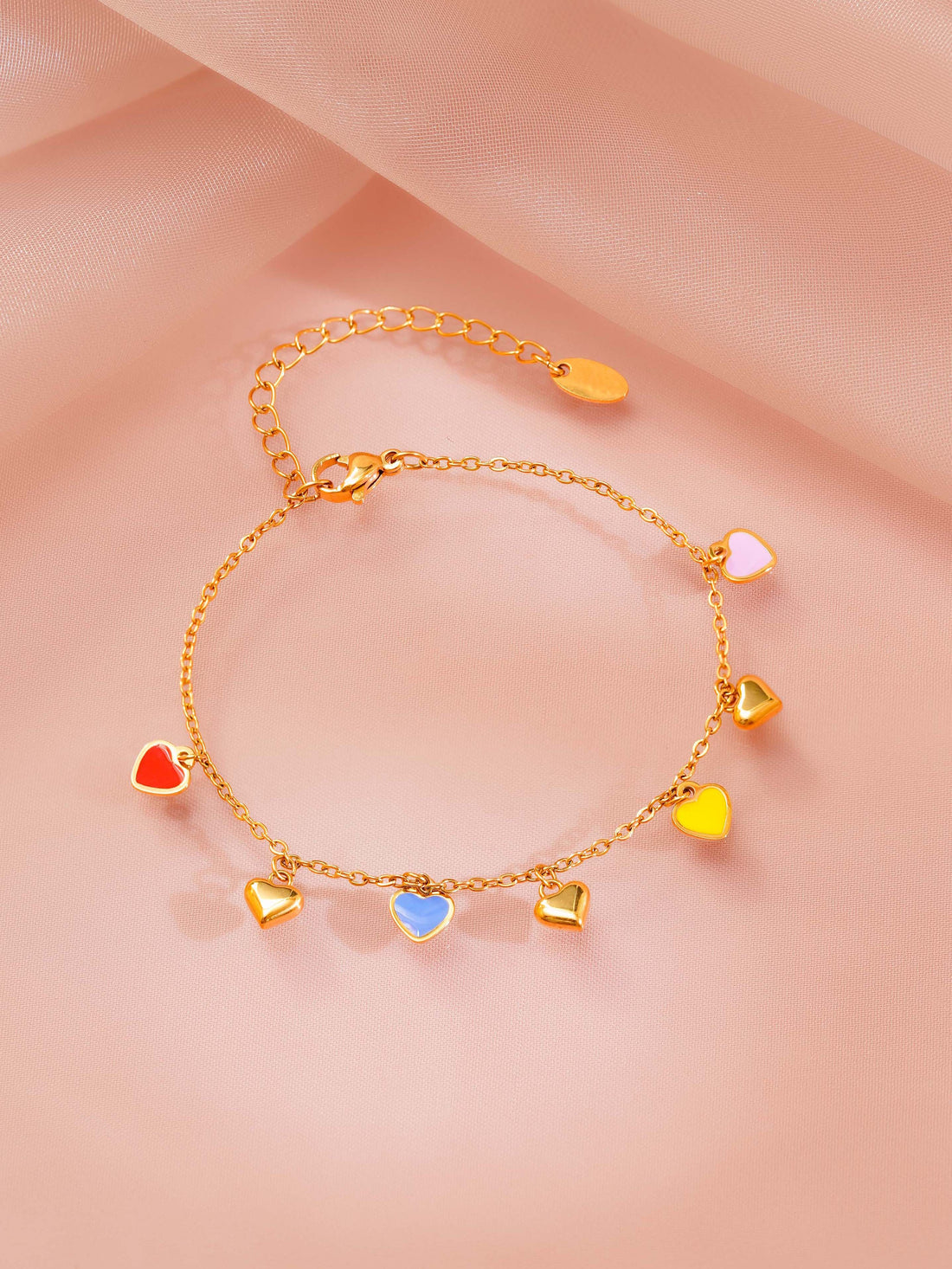 Multicolour Heart Charm Set