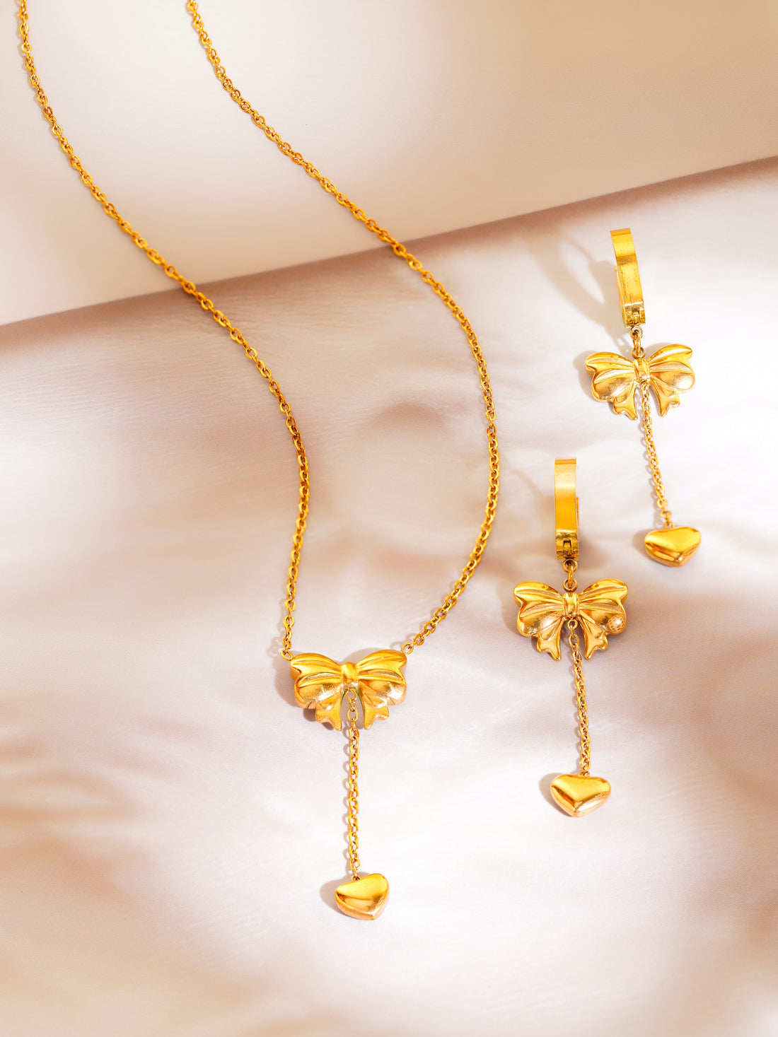 18K Gold Plated Sweetheart Bow Jewellery Set