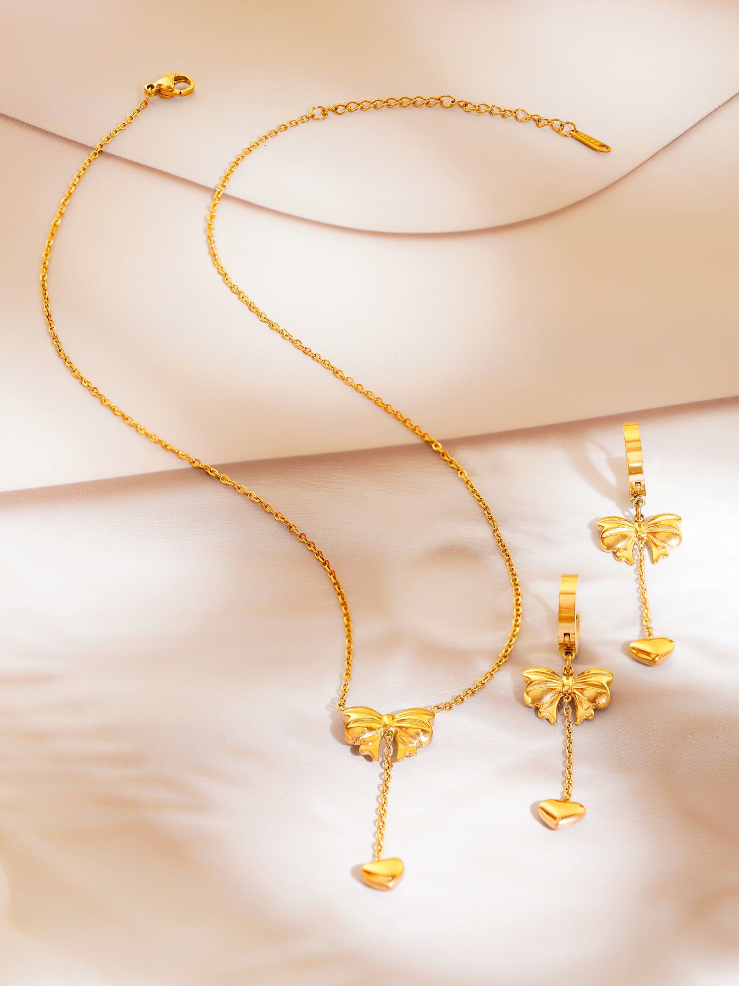 18K Gold Plated Sweetheart Bow Jewellery Set