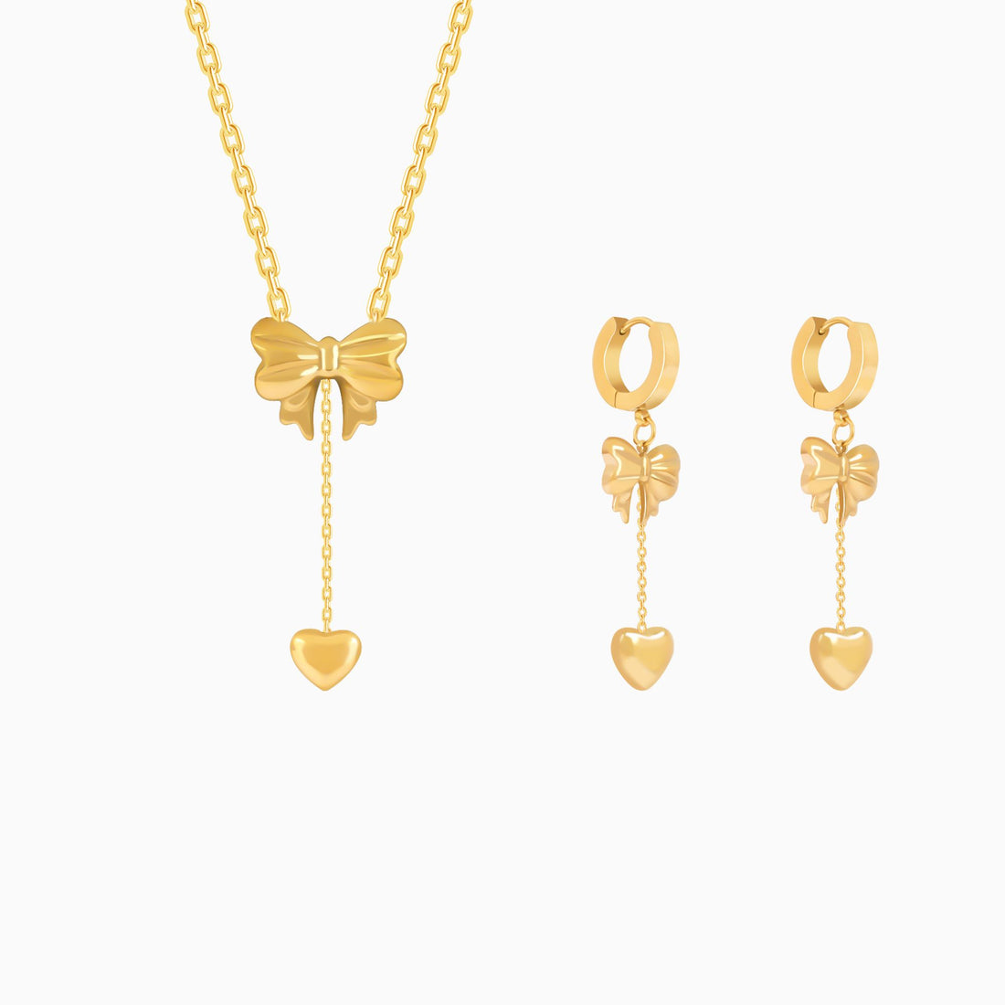 18K Gold Plated Sweetheart Bow Jewellery Set