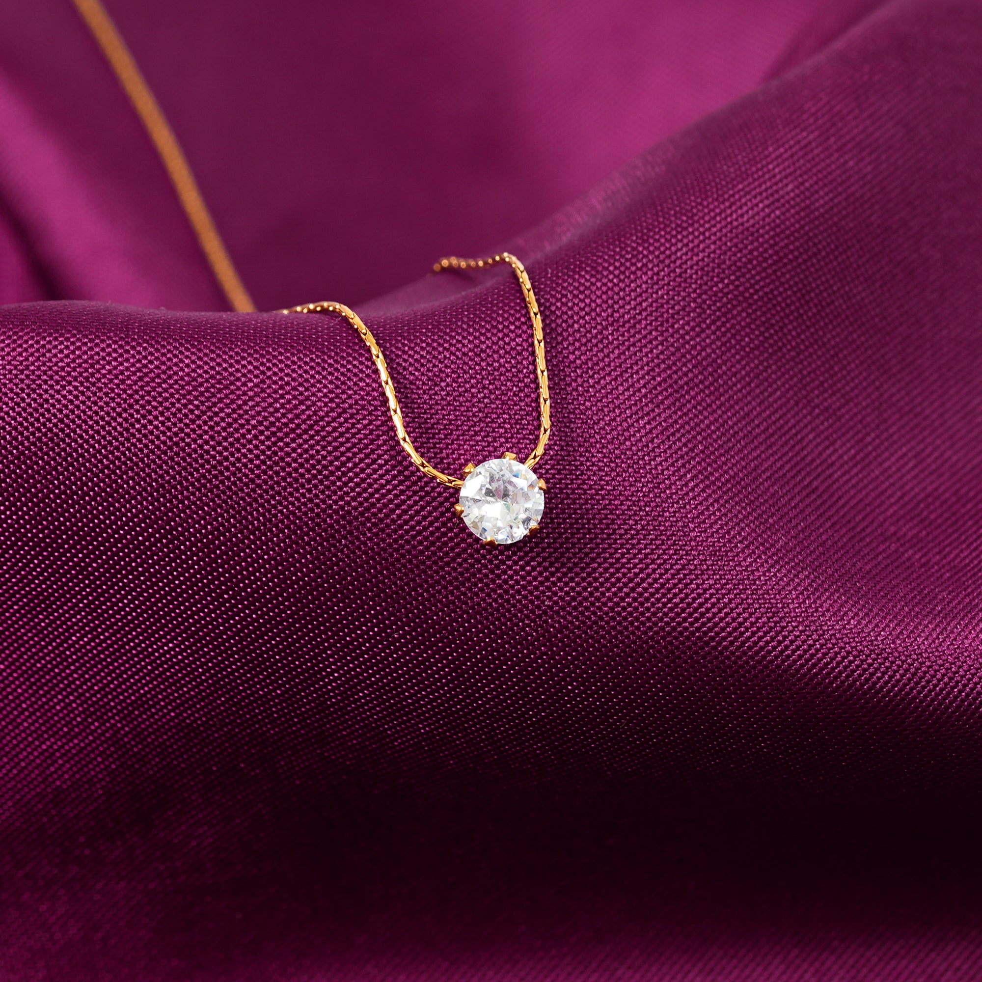 18K Gold Plated Athena Solitaire Jewellery Set