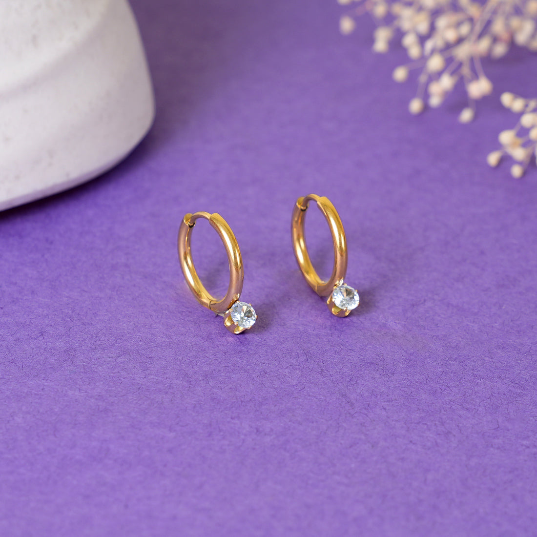 Solitaire Huggie Jewellery Set