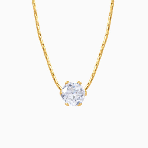 Dainty Solitaire Pendant Necklace