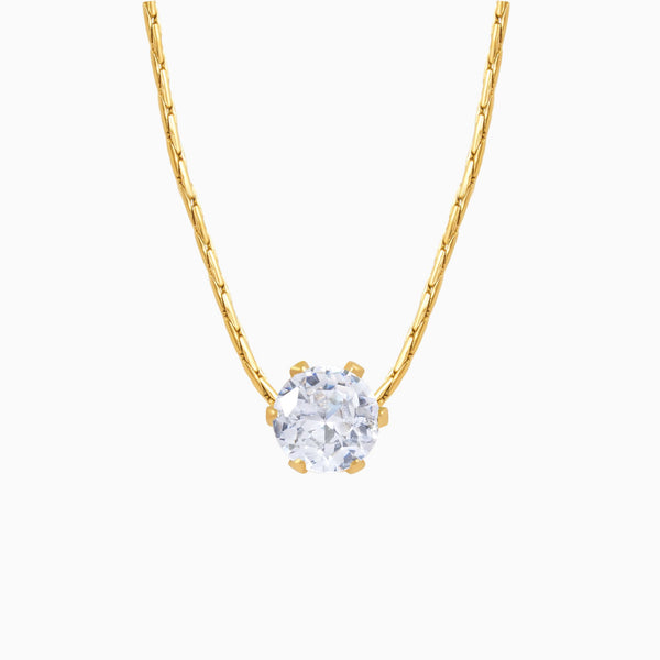 Dainty Solitaire Pendant Necklace