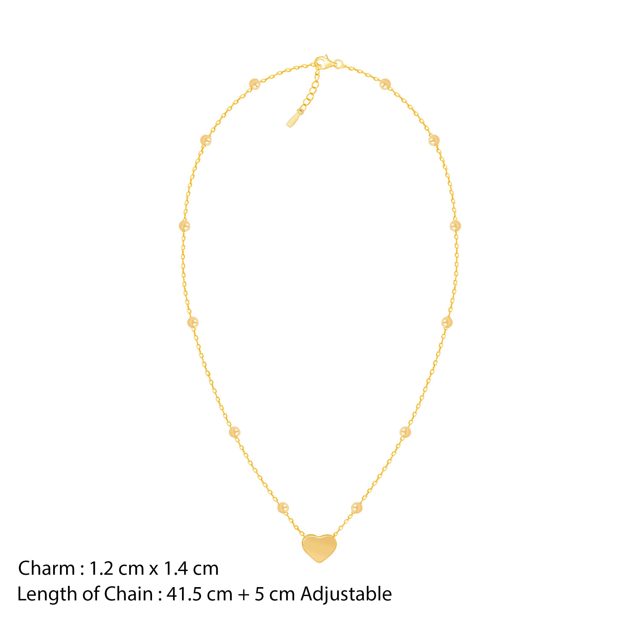 18K Gold Plated Beaded Chain Heart Jewellery Set