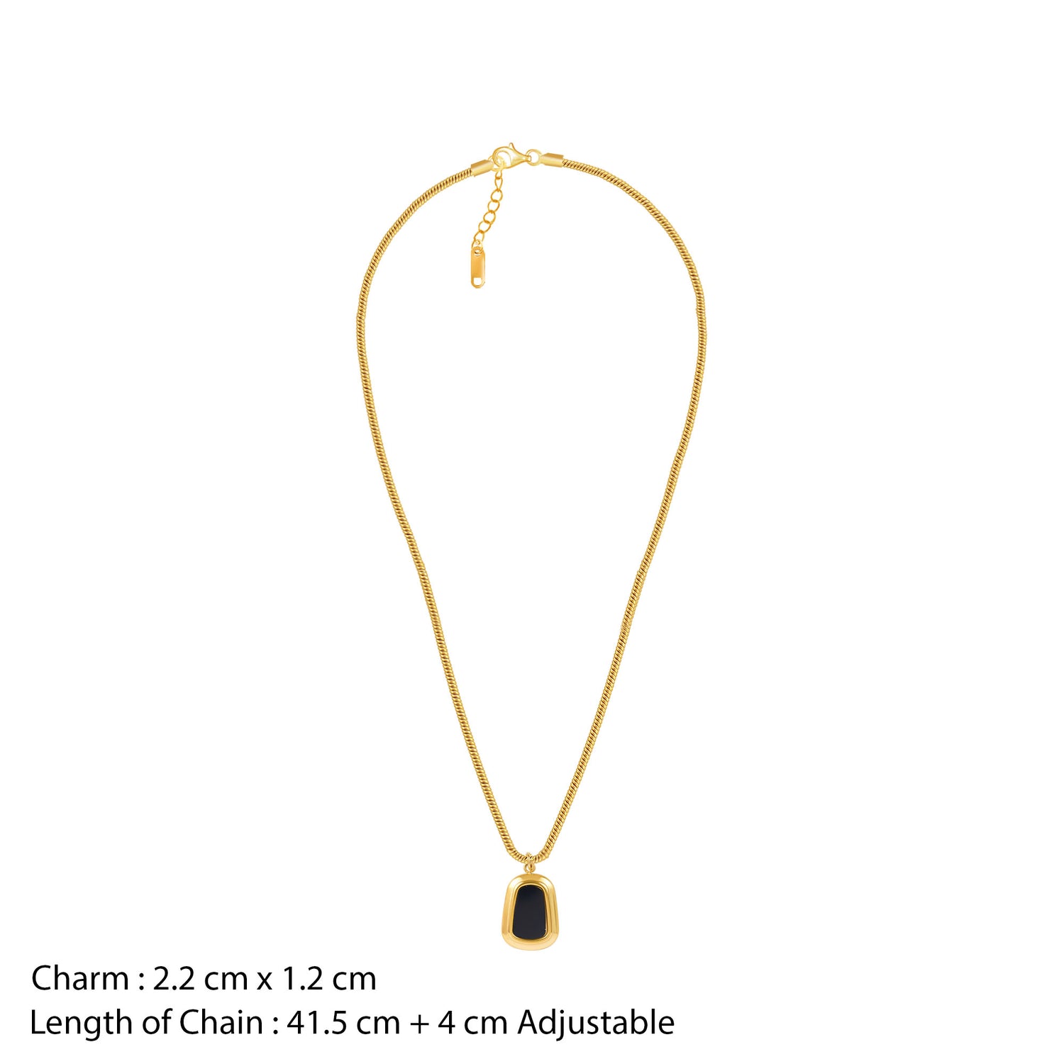 18K Gold Plated Black Onyx Elegance Jewellery Set