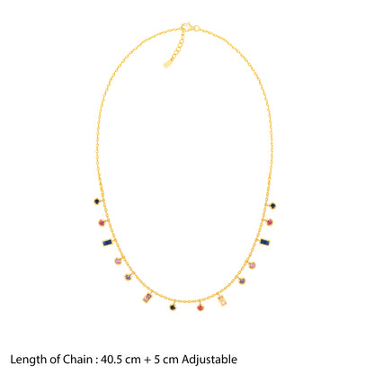 18K Gold Plated Golden Glow Multi-Colored Charms Jewellery Set