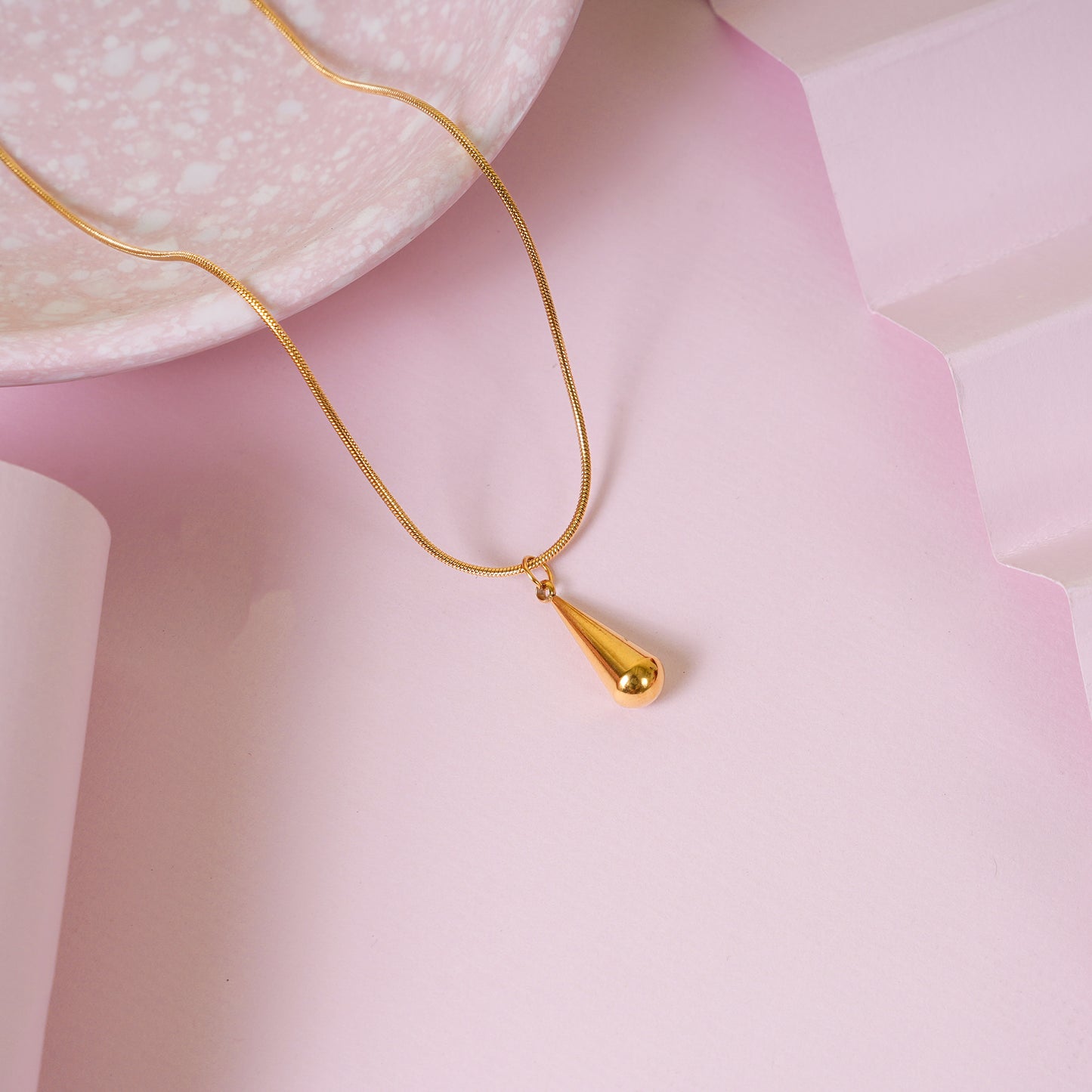 18K Gold Plated Golden Drizzle Tear Drop Necklace