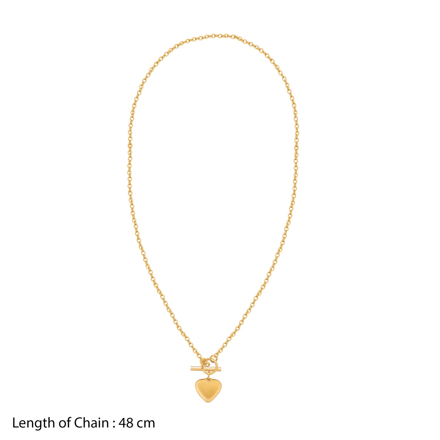 18K Gold Plated Buckle Up Chunky Gold Heart Necklace