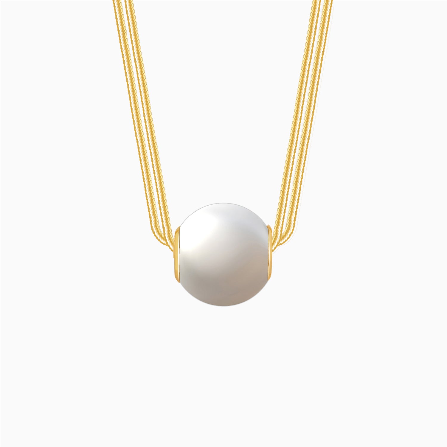 18K gold plated pearl necklace for women