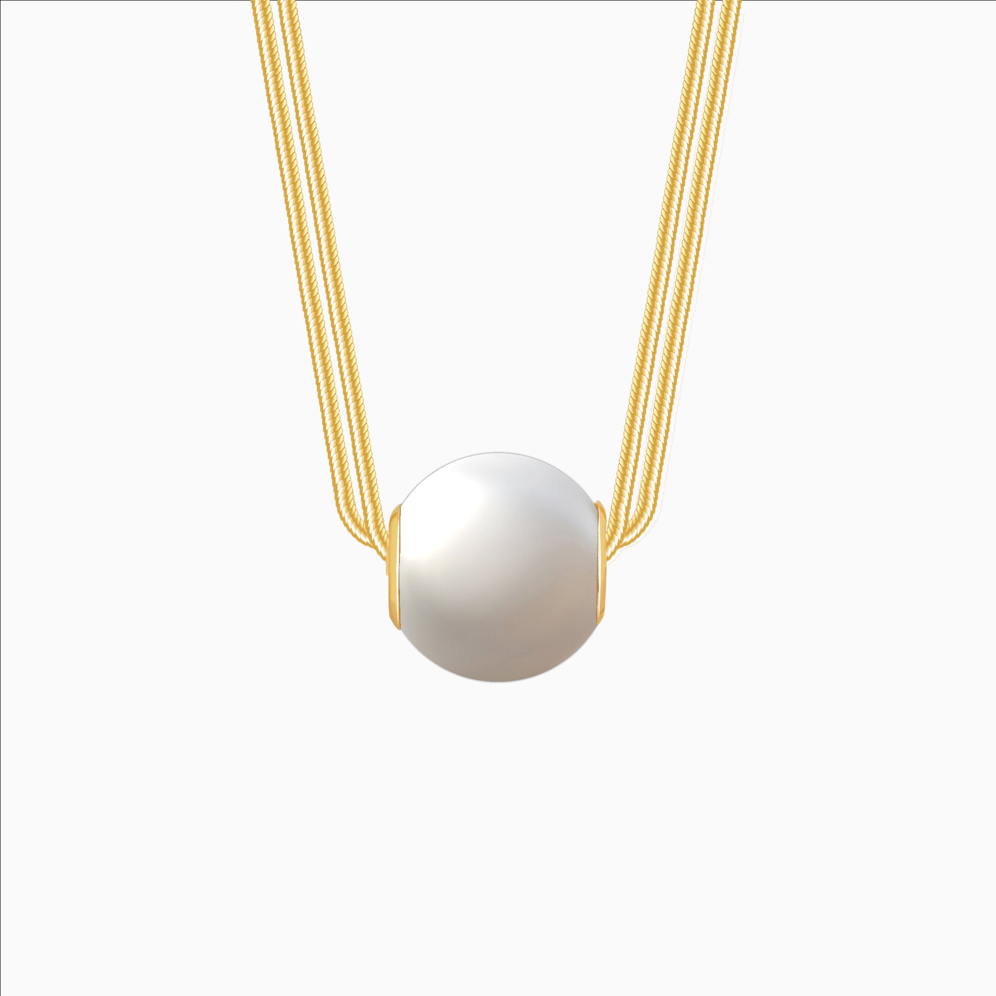 18K gold plated pearl necklace for women