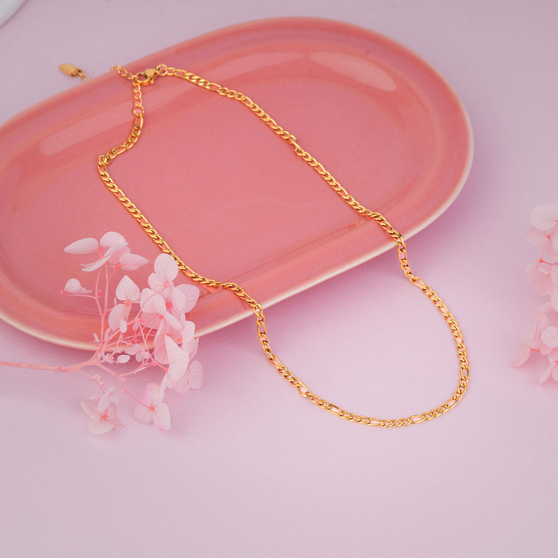 18K Gold Plated Classic Figaro Chain Necklace