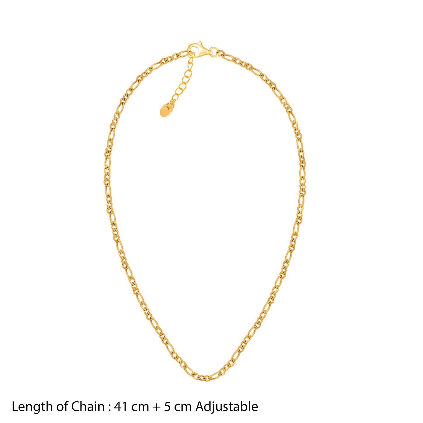 18K Gold Plated Classic Figaro Chain Necklace
