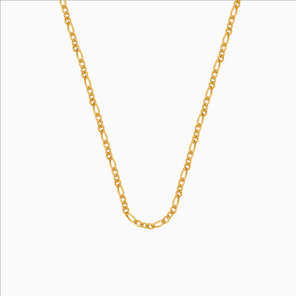 18K Gold Plated Classic Figaro Chain Necklace