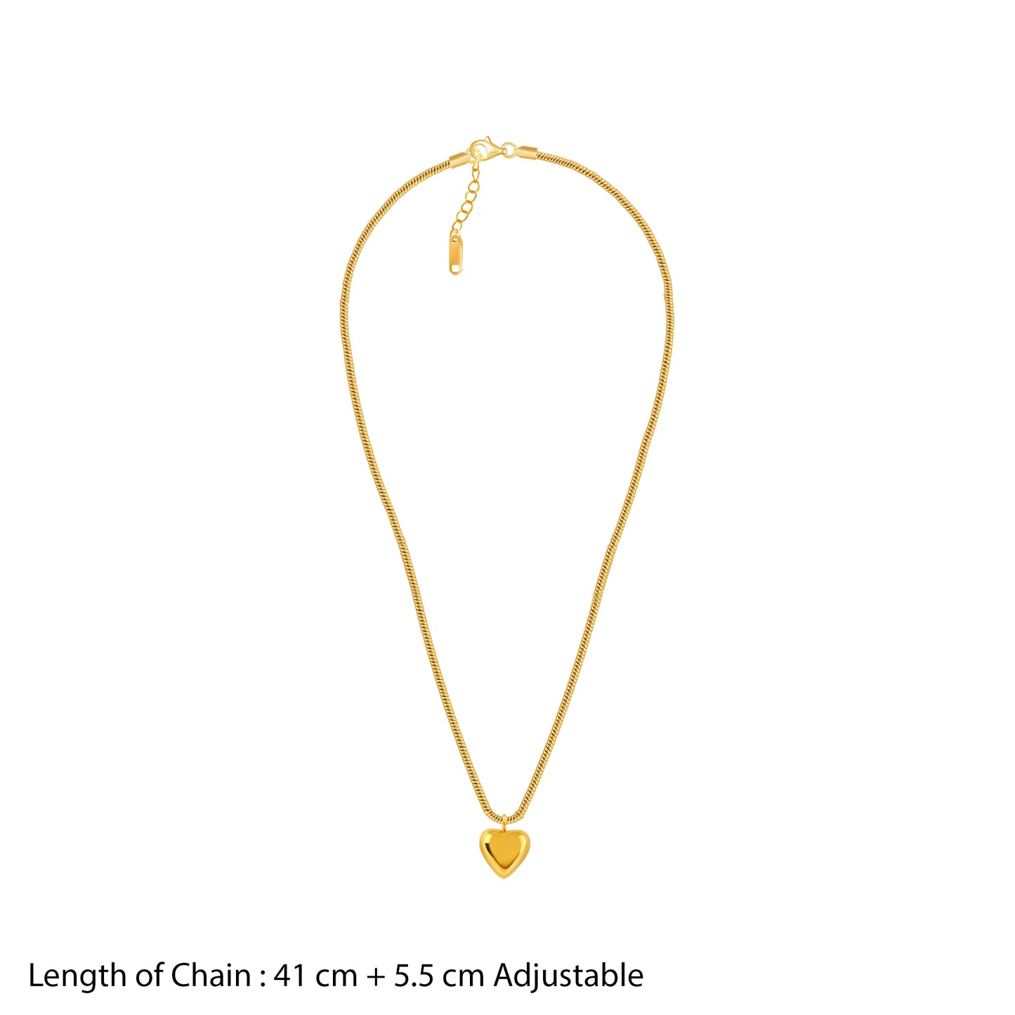 18K Gold Plated Golden Heart Choker Necklace