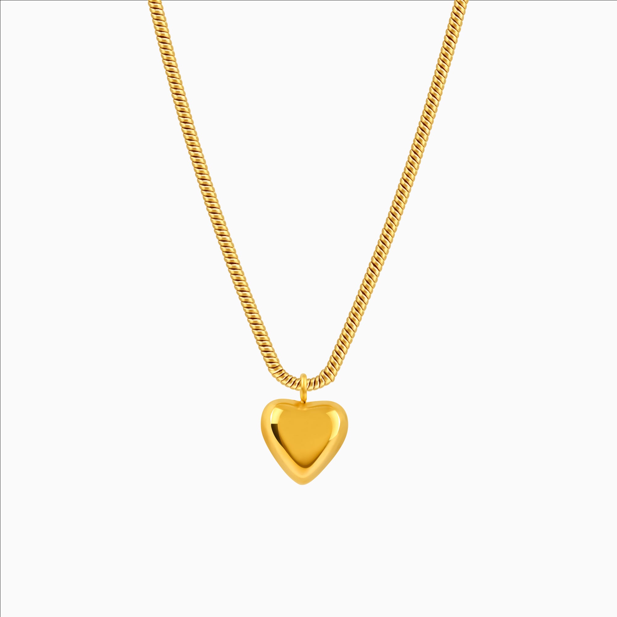 18K Gold Plated Golden Heart Choker Necklace