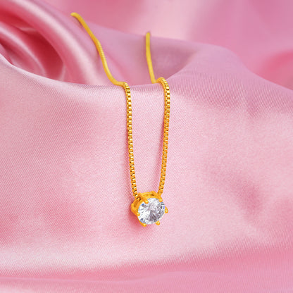 18K Gold Plated Wrapped with Love Solitaire Statement Necklace