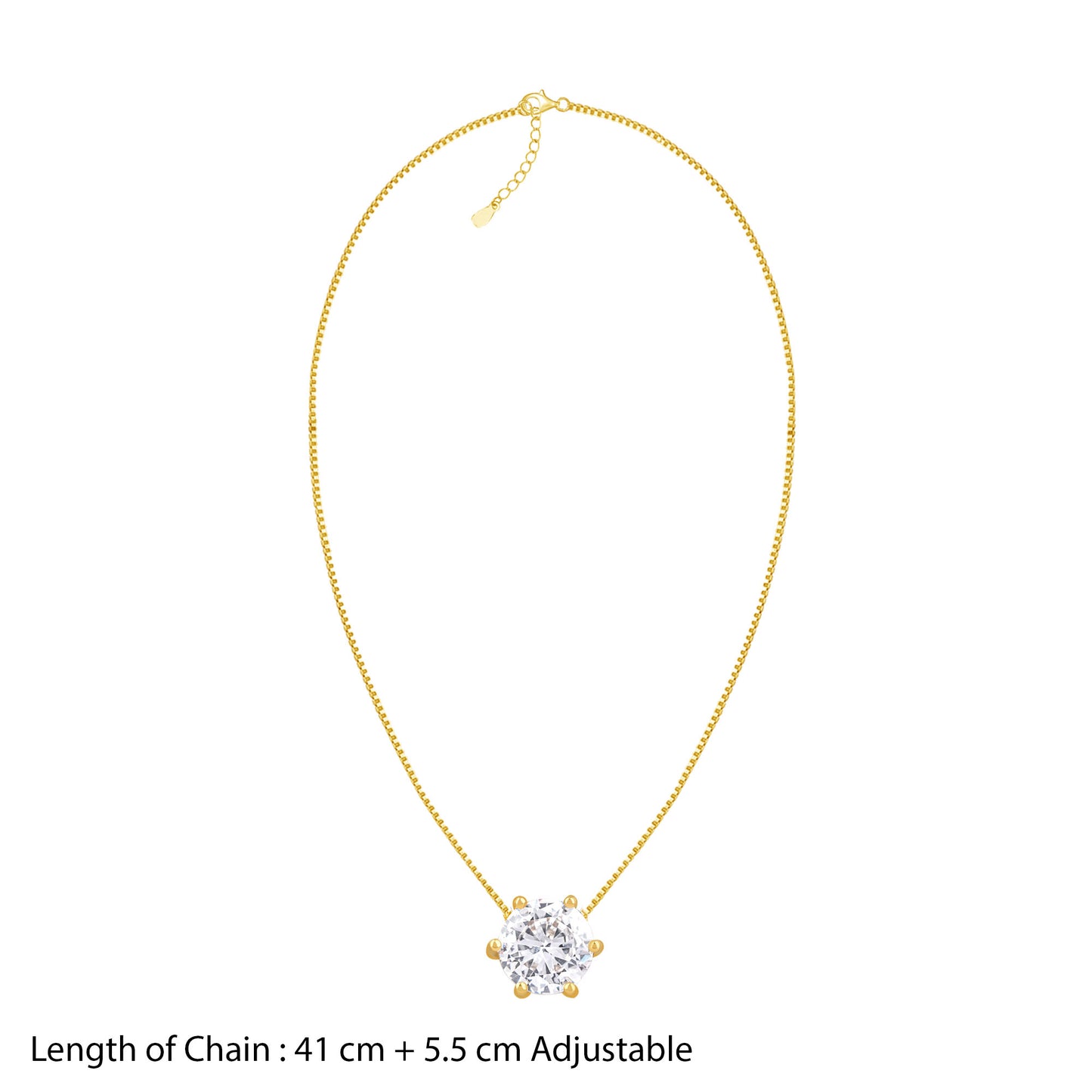 18K Gold Plated Wrapped with Love Solitaire Statement Necklace