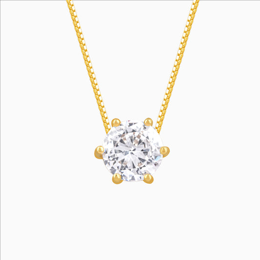 18K Gold Plated Wrapped with Love Solitaire Statement Necklace