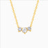 Dainty gold necklace with three zircon stones