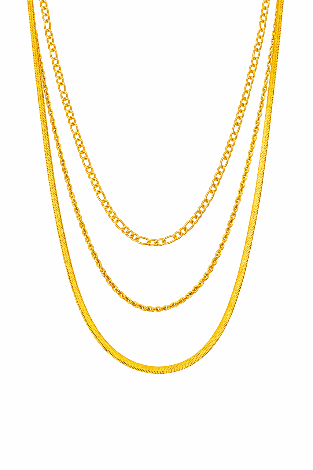 Three Layer Mixed Chain Necklace