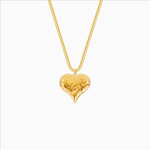 Big Heart Rope Necklace