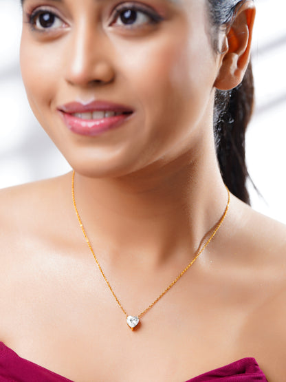 18K Gold Plated Golden Heartbeat Pendant Necklace