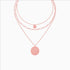 Rose gold layered coin pendant necklace