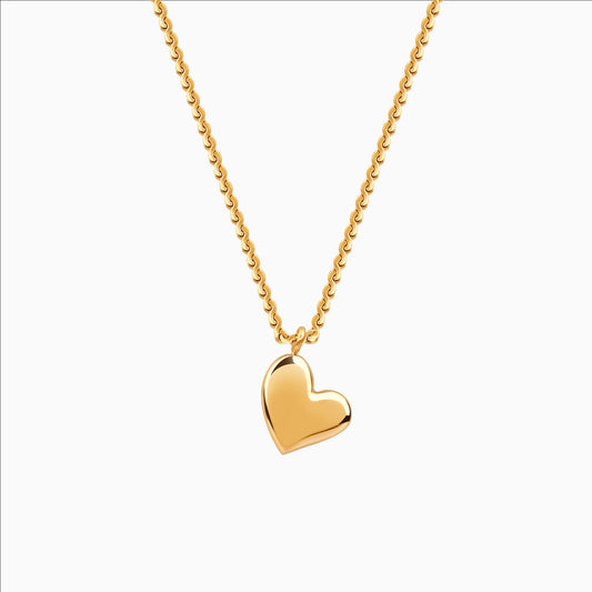 18K Gold Plated Heart Whispers Small Heart Pendant Necklace