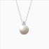 Silver dainty necklace with pearl and CZ pendant