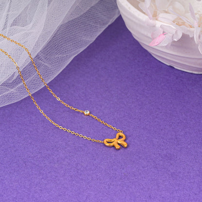 18K Gold Plated Golden Grace Bow-Knot Pendant Necklace