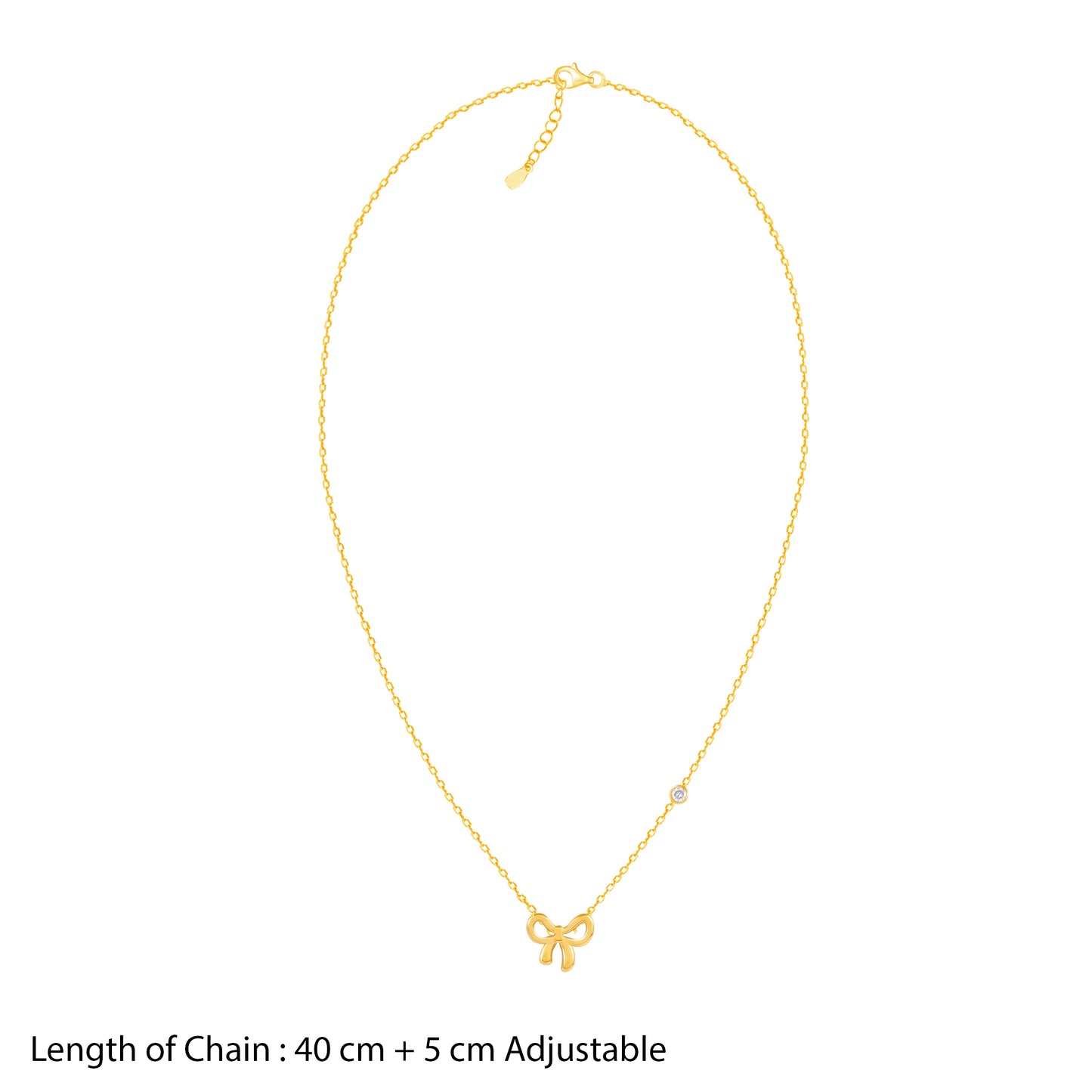 18K Gold Plated Golden Grace Bow-Knot Pendant Necklace