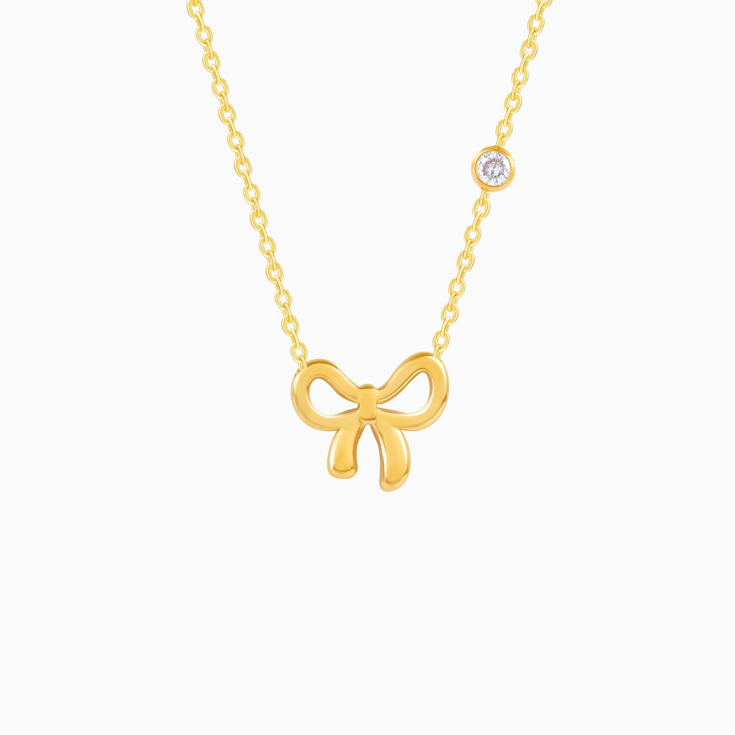 18K Gold Plated Golden Grace Bow-Knot Pendant Necklace