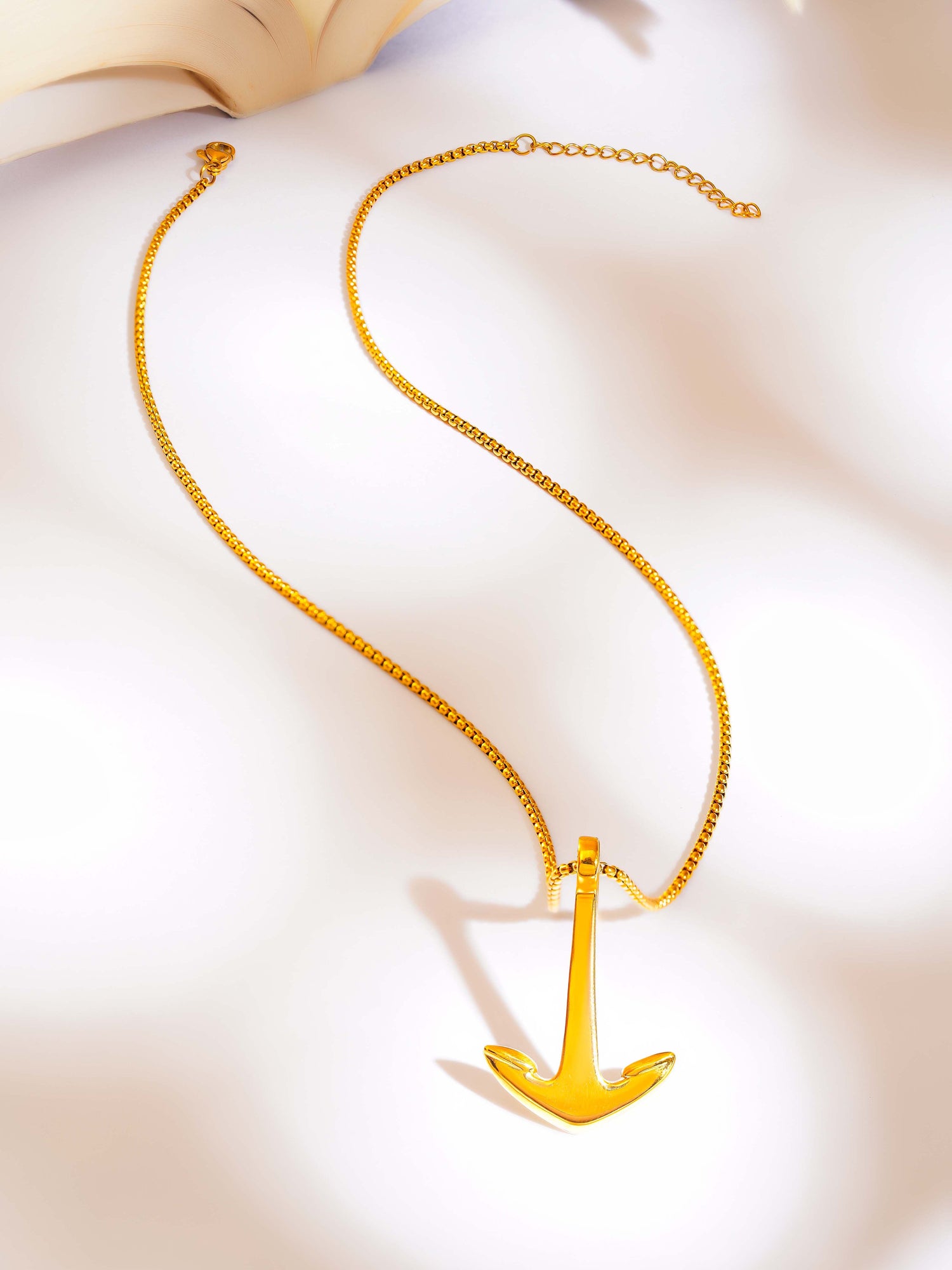 18K Gold Plated Anchor Pendant Necklace