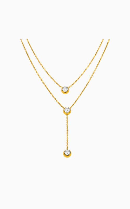 Two Layer Solitaire Y Necklace