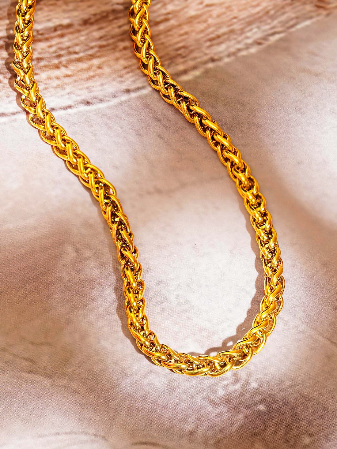 18K Gold Plated Bold Braided Statement Chain