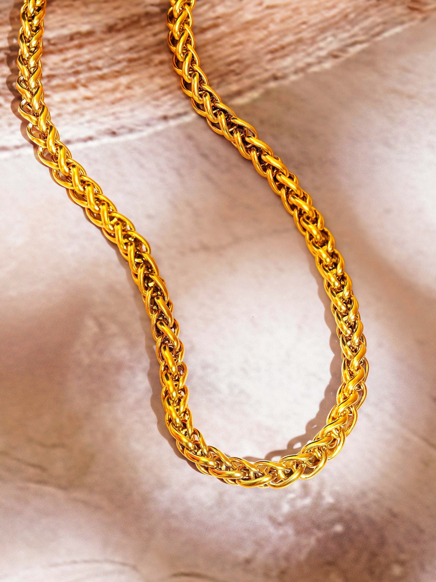 18K Gold Plated Bold Braided Statement Chain