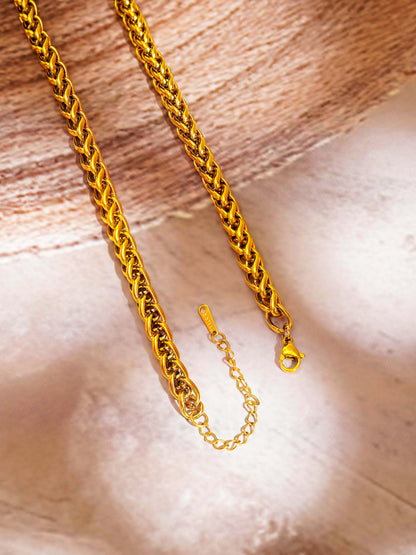 18K Gold Plated Bold Braided Statement Chain