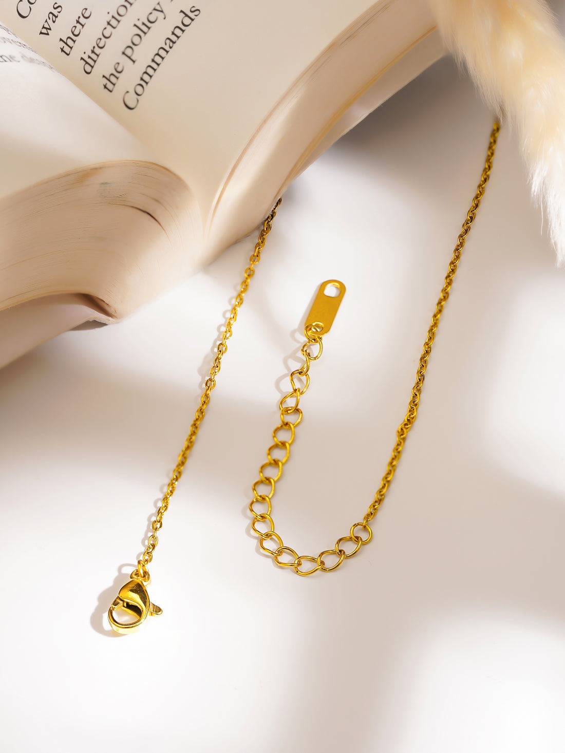 Round White Bezel Necklace