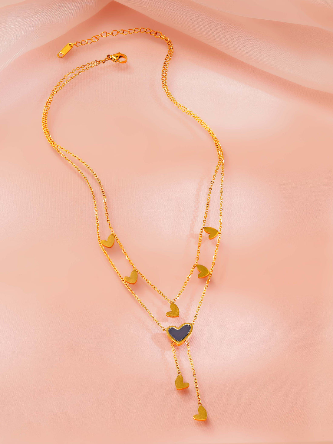 Heart Tassel Layered Necklace