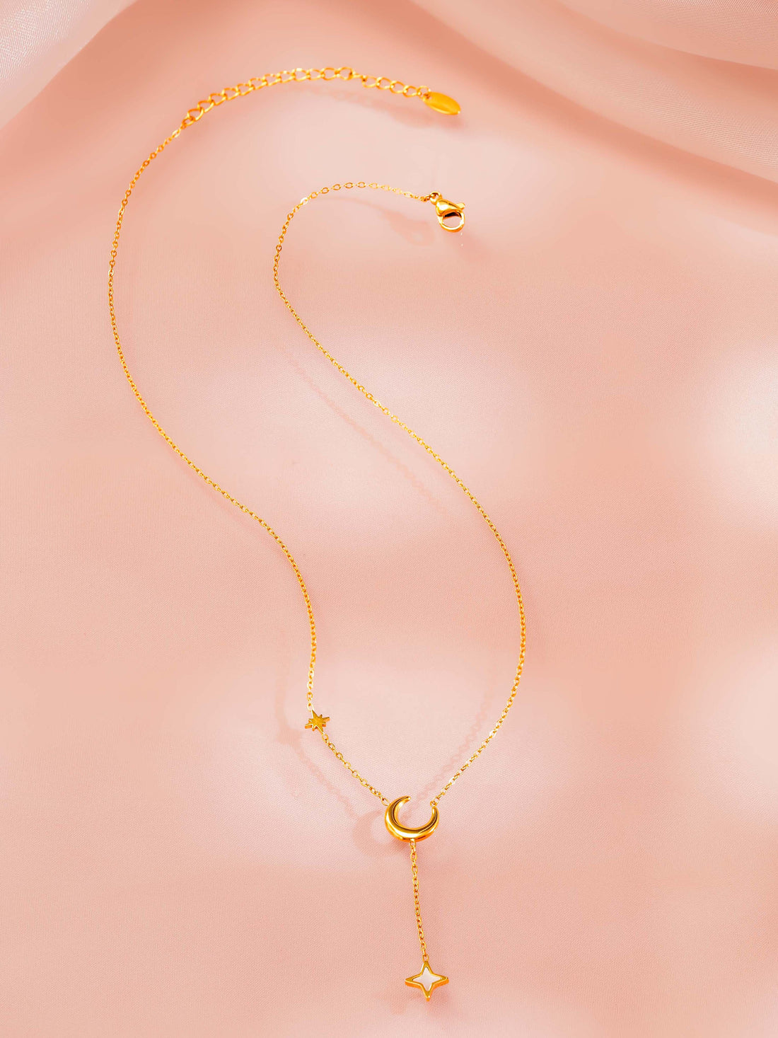 Moon Star Lariat Necklace