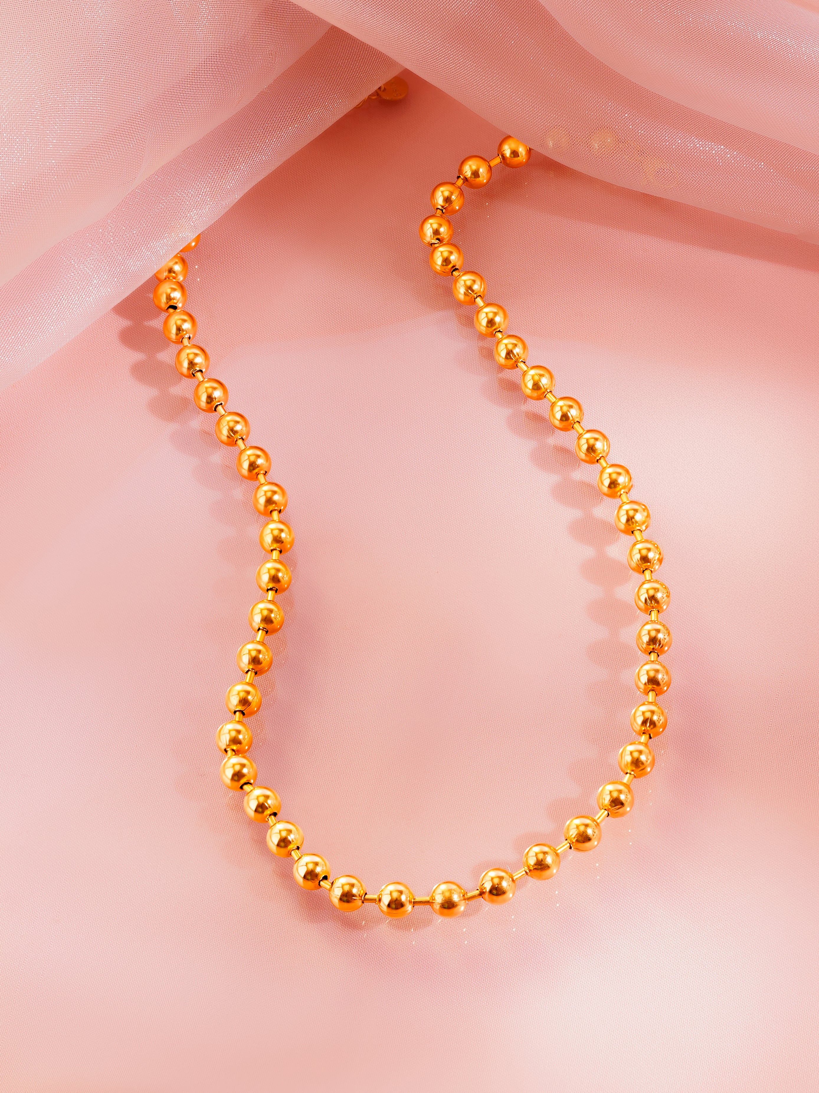 18K Gold Plated Classic Beaded Necklace