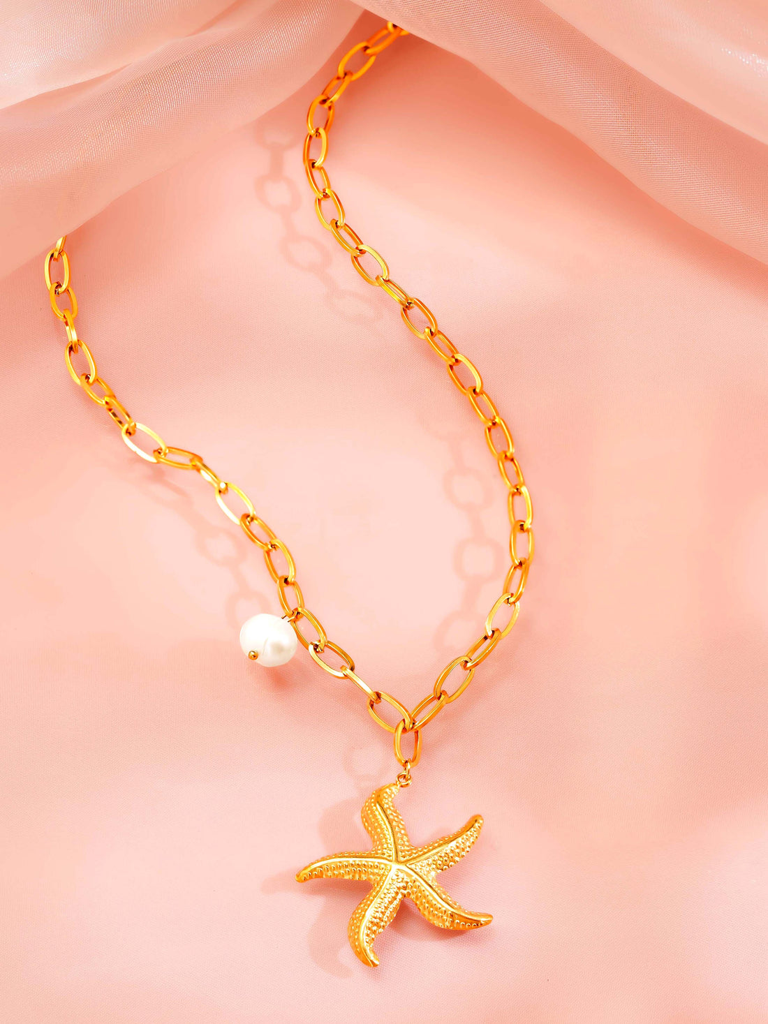 Starfish Charm Chunky Necklace