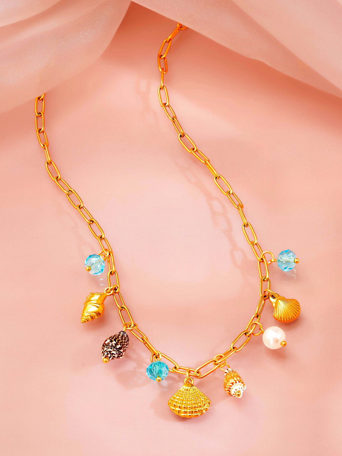 Shell Turquoise Charm Necklace