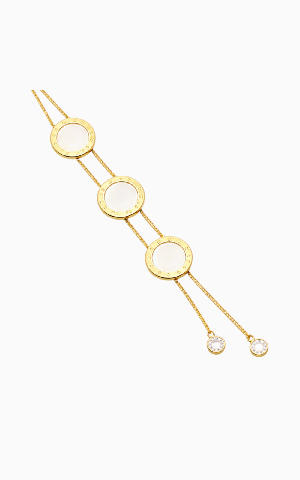 White Round Slider Necklace