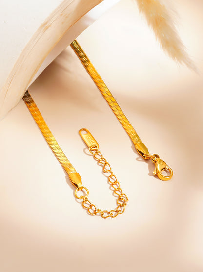 18K Gold Plated Black Stone Pendant Necklace