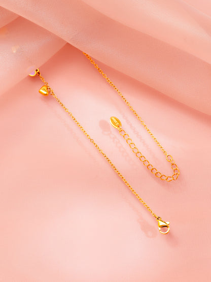 18K Gold Plated Multicolor Heart Charm Necklace