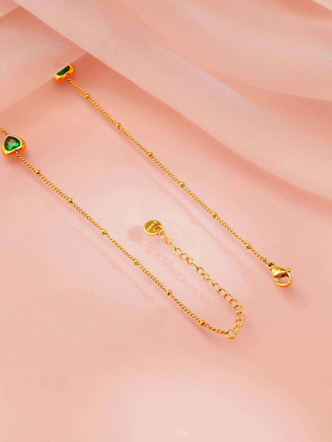 Green Heart Station Necklace